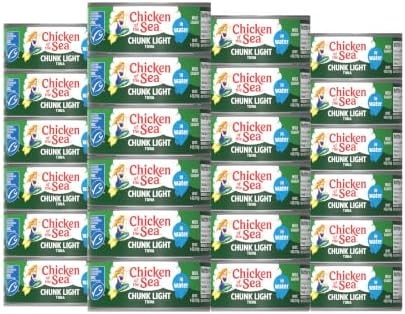 Chicken of the Sea Wild Caught Chunk Light Tuna, 5 Ounce Cans, 24-Count – High Protein 100% Classic Chunk Tuna in Water – Delicious, Easy, Nutritious Ready to Eat Meals