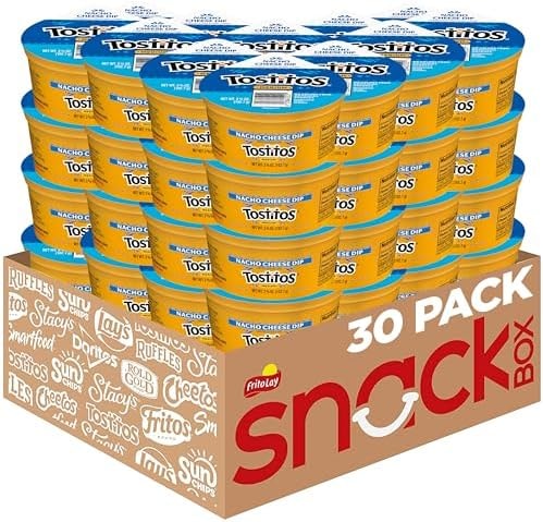 Tostitos Dips, Queso To Go Nacho Cheese Dip, Medium, 3.625 oz Cups (30 Pack)