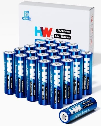 HW Lithium Batteries AA Long Lasting 24-Pack, 1.5V 3500mAh High Capacity