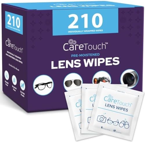 210 Count Lens Wipes for Eyeglasses, Eyeglass Cleaning Wipes Pre-moistened Individually Wrapped Scratch-Free Streak-Free Eye Glasses Cleaner Wipes for Sunglasses, Camera Lens, Screens