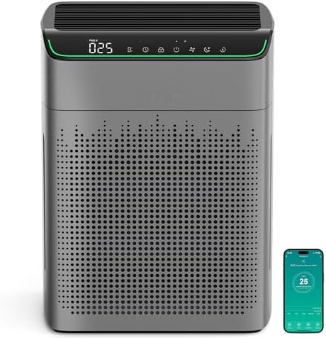 MERONTE Air Purifiers for Smoke Large Room, Cover Up to 1690 Sq Ft,Charcoal