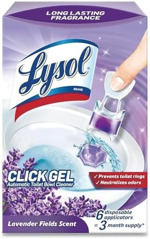 Lysol Click Gel Toilet Bowl Cleaner, Gel Stamp, Lavender, 6 Count