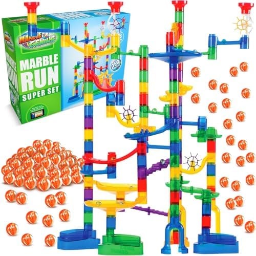 Marble Genius Marble Run Super Set, 150 Translucent Pieces, STEM Toy