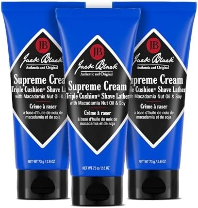 Jack Black Supreme Cream Triple Cushion Shave Lather, 2.6 Ounce (Pack of 3)