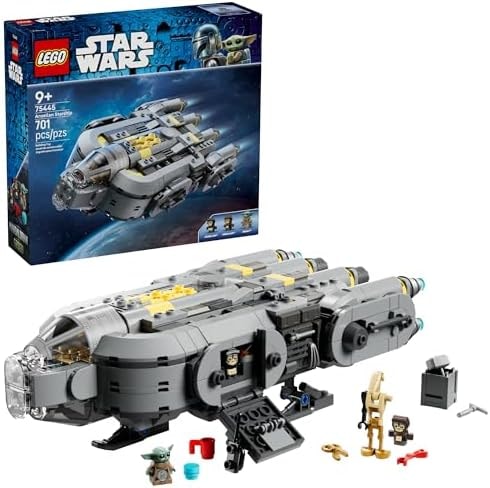 LEGO Star Wars: The Mandalorian and Grogu Anzellan Starship Building Toy - Build and Display Set for Boys & Girls, Ages 9+ - Star Wars Gifts for Kids - W/Grogu & 2 Anzellan Figures - 75445