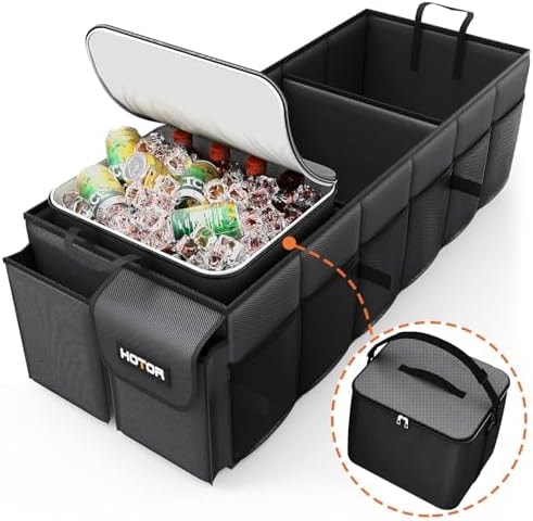 HOTOR Trunk Organizer, Sturdy Foldable with Cooler for Car, Sudan & SUV