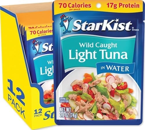 StarKist Wild Caught Light Tuna in Water, 2.6oz Pouch, 12-Pack