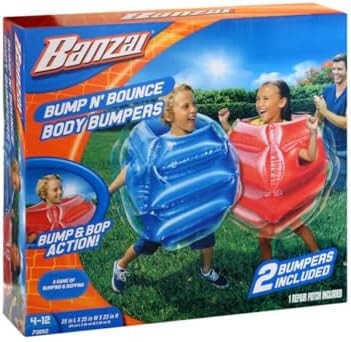 BANZAI: Bump N' Bounce Body Bumpers, A Game of Bumping & Bopping, 2 Bumpers Included in Red & Blue, Fun & Safe Cushion Inflatable Surface, For Ages 4 and up