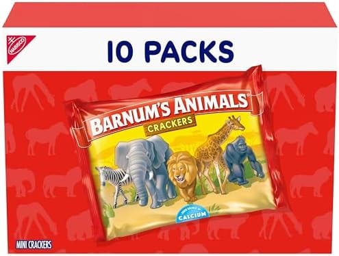 BARNUM'S Original Animal Crackers, Kids Snacks, 10 Snack Packs