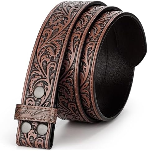 BELTROAD Western Leather Belt Strap for Men Women Cowgirl Cowboy Belt Gifts