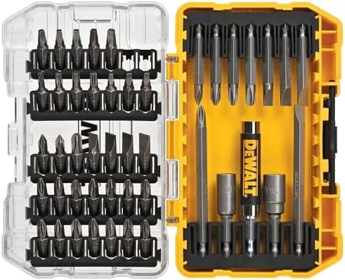 DEWALT Screwdriver Bit Set with Tough Case, 45-Piece (DW2166), Grey/Silver Screwdriving Set with Tough Case