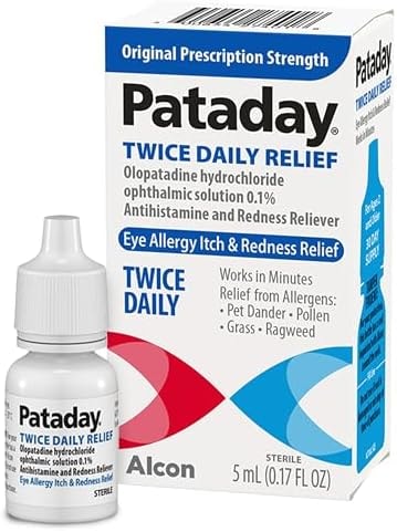 Pataday Twice Daily Allergy Eye Drops, Antihistamine for Itchy Eyes, 5 mL