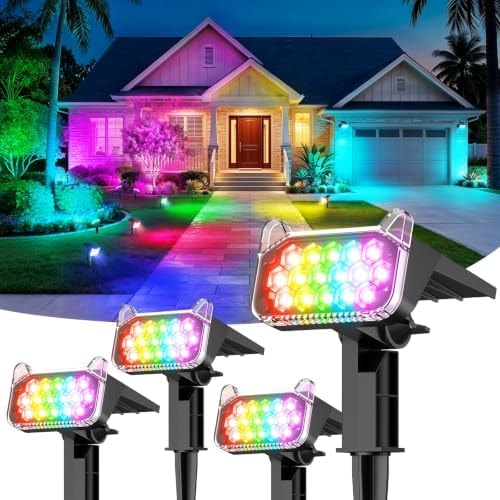 Solar Spot Lights Outdoor, Super Bright Focused Beam Halloween Spotlights