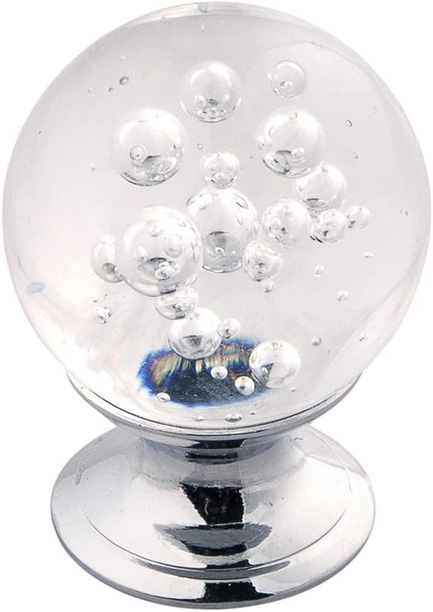 Hickory Hardware Crystal Palace Collection Cabinet Knobs, Kitchen Handles for Cabinets and Drawers and Bathroom Hardware, 1-1/4 Inch Diameter Round, Glass with Chrome, 10 Pack