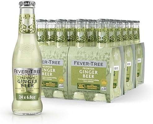 Fever-Tree Ginger Beer – Premium Mixer for Cocktails and Mocktails, 6.8 fl oz Bottles, Pack of 24 – Naturally Sourced, Non-GMO