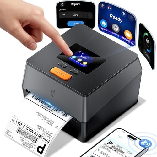 Phomemo Shipping Label Printer with Touchable Screen & Built-in Label Bin