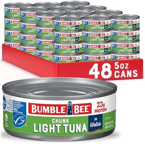 Bumble Bee Chunk Light Tuna in Water, 5 oz (Pack of 48)