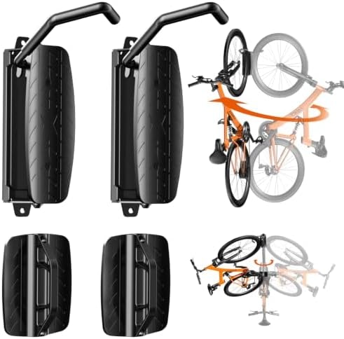 PUTORSEN Bike Wall Mount for Garage, Holds Up to 77 Lbs, 2 Pack