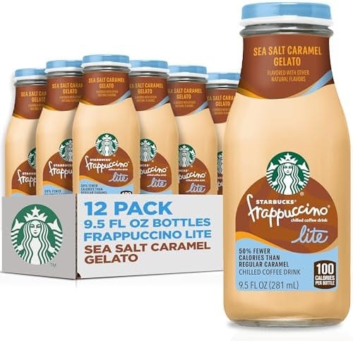 Starbucks Frappuccino Lite, Sea Salt Caramel Gelato, 9.5oz Bottles, (12 Pk)