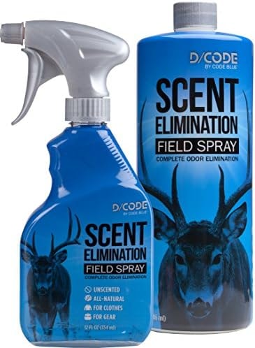 Code Blue Scent Elimination Field Spray, Unscented, 12 fl oz with 32 fl oz Refill