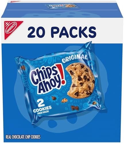 CHIPS AHOY! Original Chocolate Chip Cookies, 20 Snack Packs (2 cookies per pack)