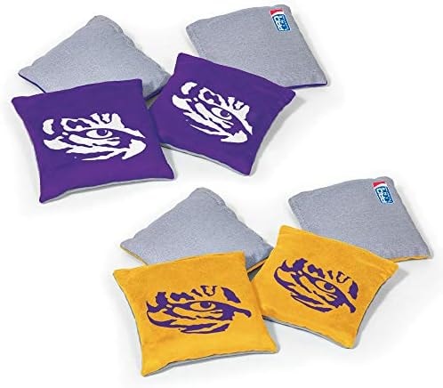 Wild Sports NCAA LSU Tigers 8pk Dual Sided Bean Bags, Team Color