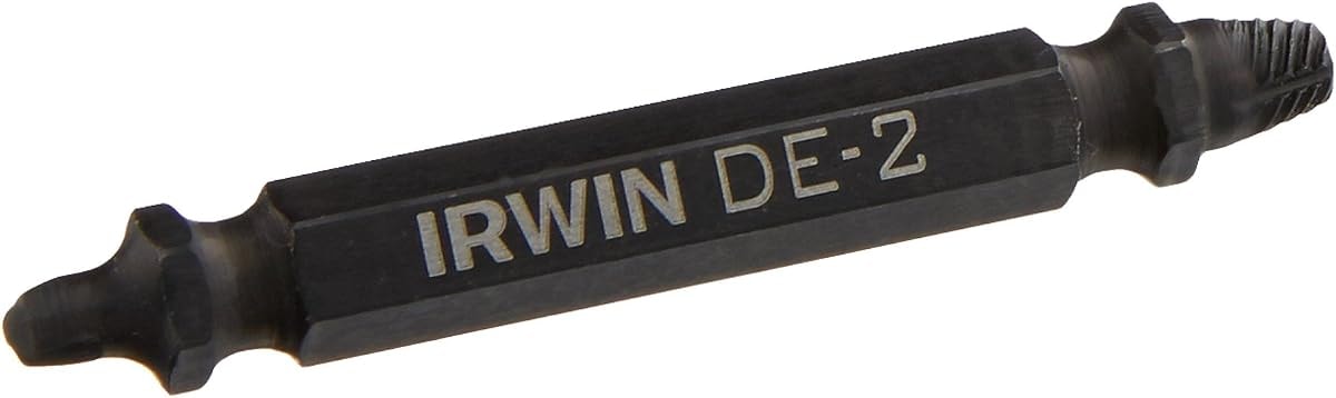 IRWIN 1876222 Impact Performance Series Grip Double-Ended Screw Extractor Insert Bit, De-2