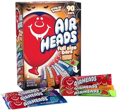 Airheads Full-Size Candy Bars, Halloween Variety Pack, 90 Count Box