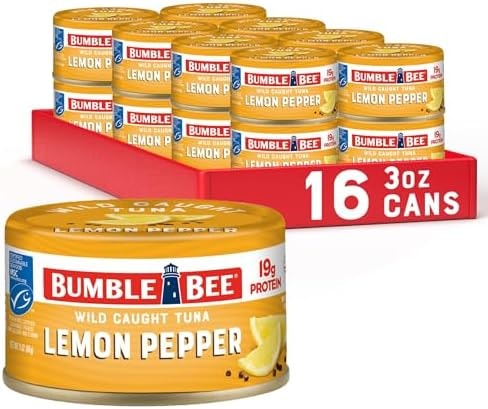 Bumble Bee Snackers Lemon Pepper Chunk Light Tuna, 3 oz (Pack of 16)