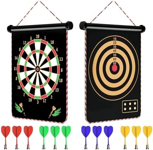 Magnetic Dart Board Games for Kids with 12 Darts Outdoor Toys for Boys Age 8-13 Cool Stuff Gifts Ideas for Teenage Boy Girls Age 8 9 10 11 12 13 14 15 16 Game Room Decor