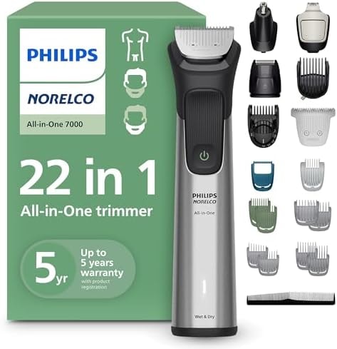 Philips Norelco All-in-One 7000 22-in-1 Trimmer, Face, Hair & Body, Steel