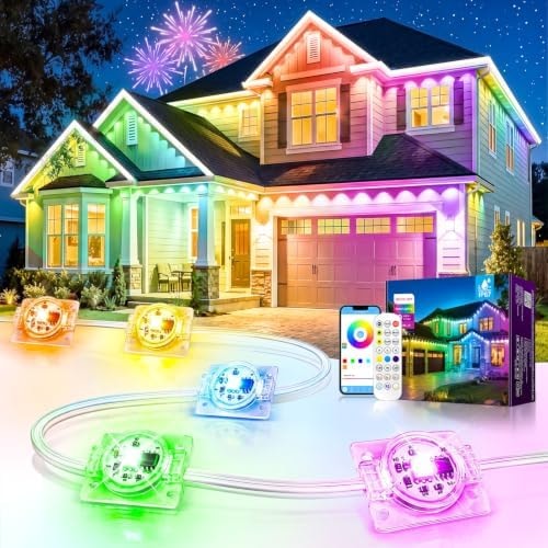200FT Permanent Outdoor Lights for House, Christmas Halloween RGB+IC Lights