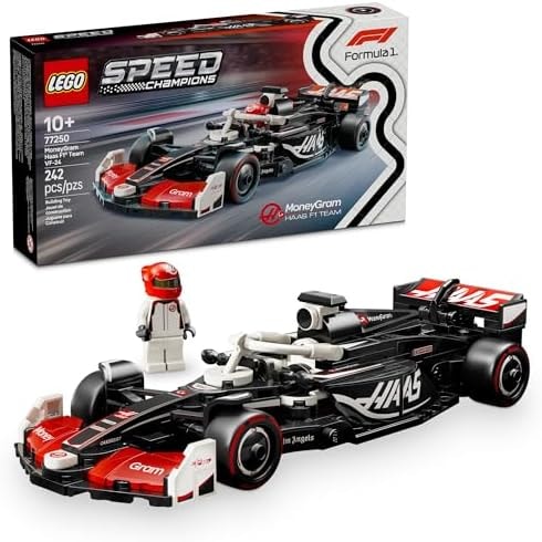 LEGO Speed Champions MoneyGram Haas F1 Team VF-24 Race Car Toy - Building Set for Kids, Boys & Girls, Ages 10+ - Toy Car for F1 Fans - Gift Idea for Birthday - 77250