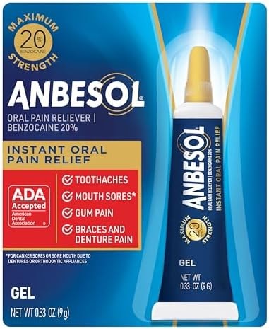 Anbesol Maximum Strength Gel Oral Pain Reliever, 0.33 oz