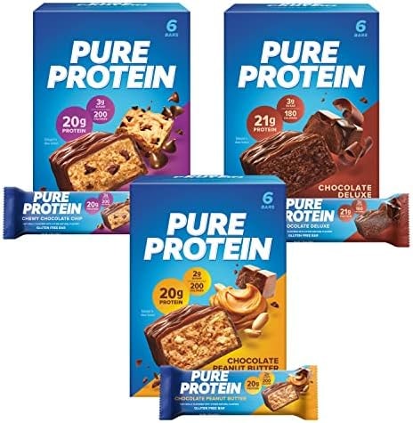 Pure Protein Variety Pack Protein Bars, 20g-21g Protein, Gluten Free, 18 Ct