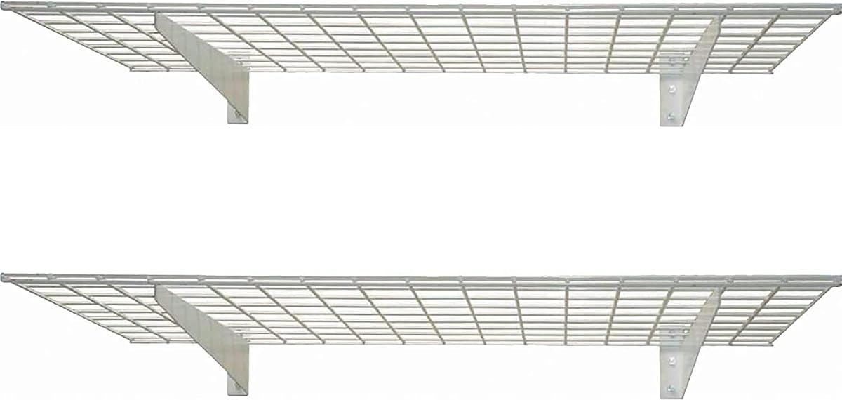 Hyloft 00967 2-Pack Heavy Duty Steel Garage Shelving, 45”x 15” Wall Mounted Shelve,Max Shelf Load 200 Pounds, White Powder Coated