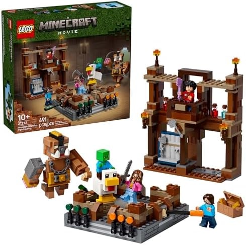 LEGO Minecraft Woodland Mansion Fighting Ring - Building Toy for Kids Age 10+ - Includes Steve, Garrett, & Henry Minecraft Figures, Plus a Chicken Jockey & More - Birthday Gift Idea for Fans - 21272