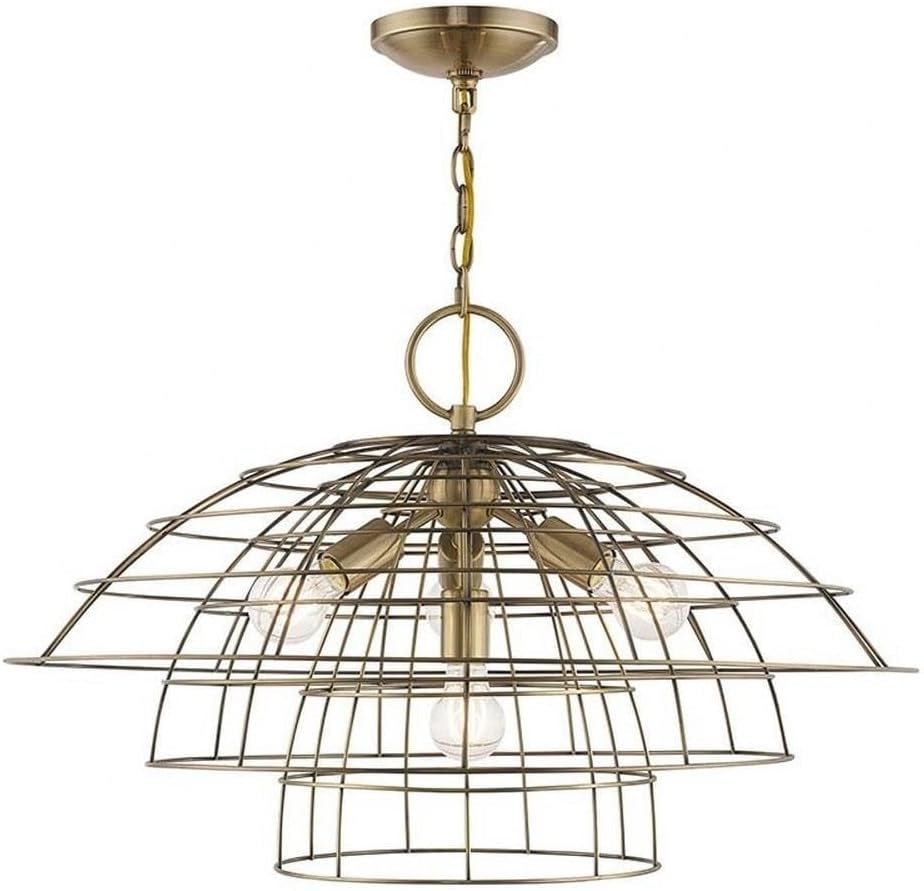 Livex Lighting 4 Lt Antique Brass Chandelier