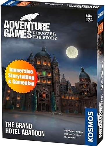 Adventure Games: The Grand Hotel Abaddon - A Kosmos Game from Thames & Kosmos | Collaborative, Replayable Storytelling Gaming Experience for 2 to 4 Players Ages 12+, Grey