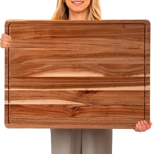 GAOMON 24 x 18 In Acacia Cutting Boardfor Kitchen, XXL Extra Large Charcuterie Cheese Platter Serving Tray, Food Prep and Serving Boards, Chopping Boards for Meal Vegetables and Cheese
