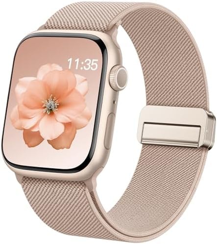 Stretchy Loop Sport Band Compatible with Apple Watch Bands 40mm 46mm 44mm 49mm 45mm 38mm 41mm 42mm for Women Men, Adjustable Magnetic Clasp Elastic Strap for iWatch Ultra, Se, Series 11 10 9 8 7 6 5 4 3 2 1