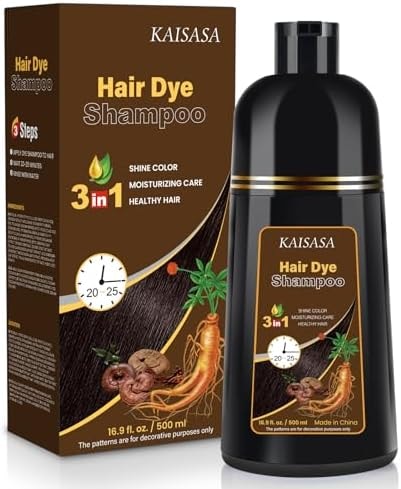 KAISASA DarkBurgundy Hair Dye Shampoo for Gray Hair Coverage for Women Men