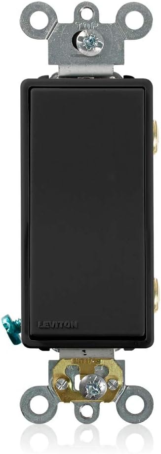 Leviton 20-Amp, 120/277-Volt, Decora Plus Rocker Double-Pole AC Quiet Switch, 5622-2E, Black