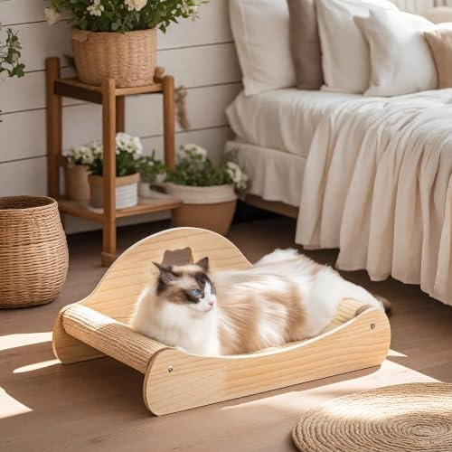 Borozo 23" Large Sisal Cat Scratcher Lounge Bed for Indoor Cats