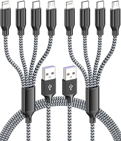 4 in 1 Multi Charging Cable 2 Pack,iPhone Charger Lightning Cable for Apple