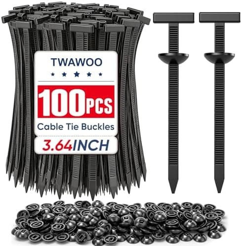 TEAWOO 100 Pcs Nylon Universal Cable Tie Buckles, High-Strength Self-Locking Zip Ties, Car Bumper Fender Retainers, Fasteners for Automotive Repair & Home Organization