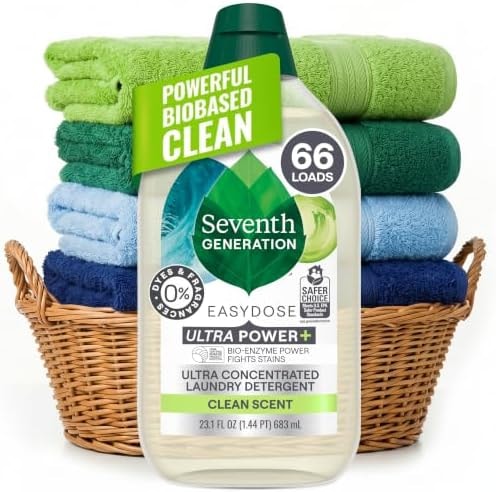 Seventh Generation, Laundry Detergent Ultra Power Plus Clean Scent, 23.1 Fl Oz