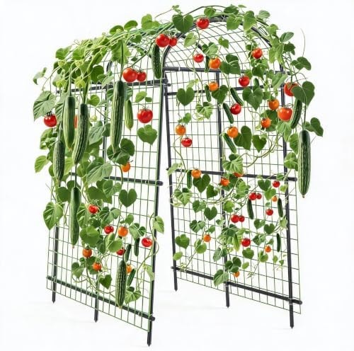 Garvee Metal Garden Arch Trellis, 7.6Ft Black for Raised Beds