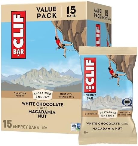 CLIF BAR Protein Energy Bars, White Chocolate Macadamia Nut, 15ct