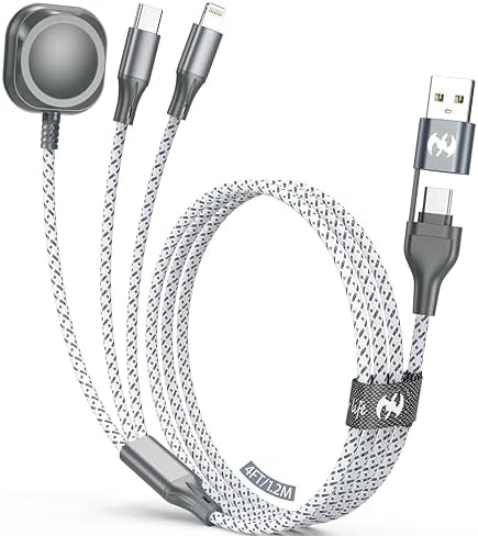 Apple Watch Charger 3 in 1 Multi Charging Cable 4FT Apple MFi Magnetic